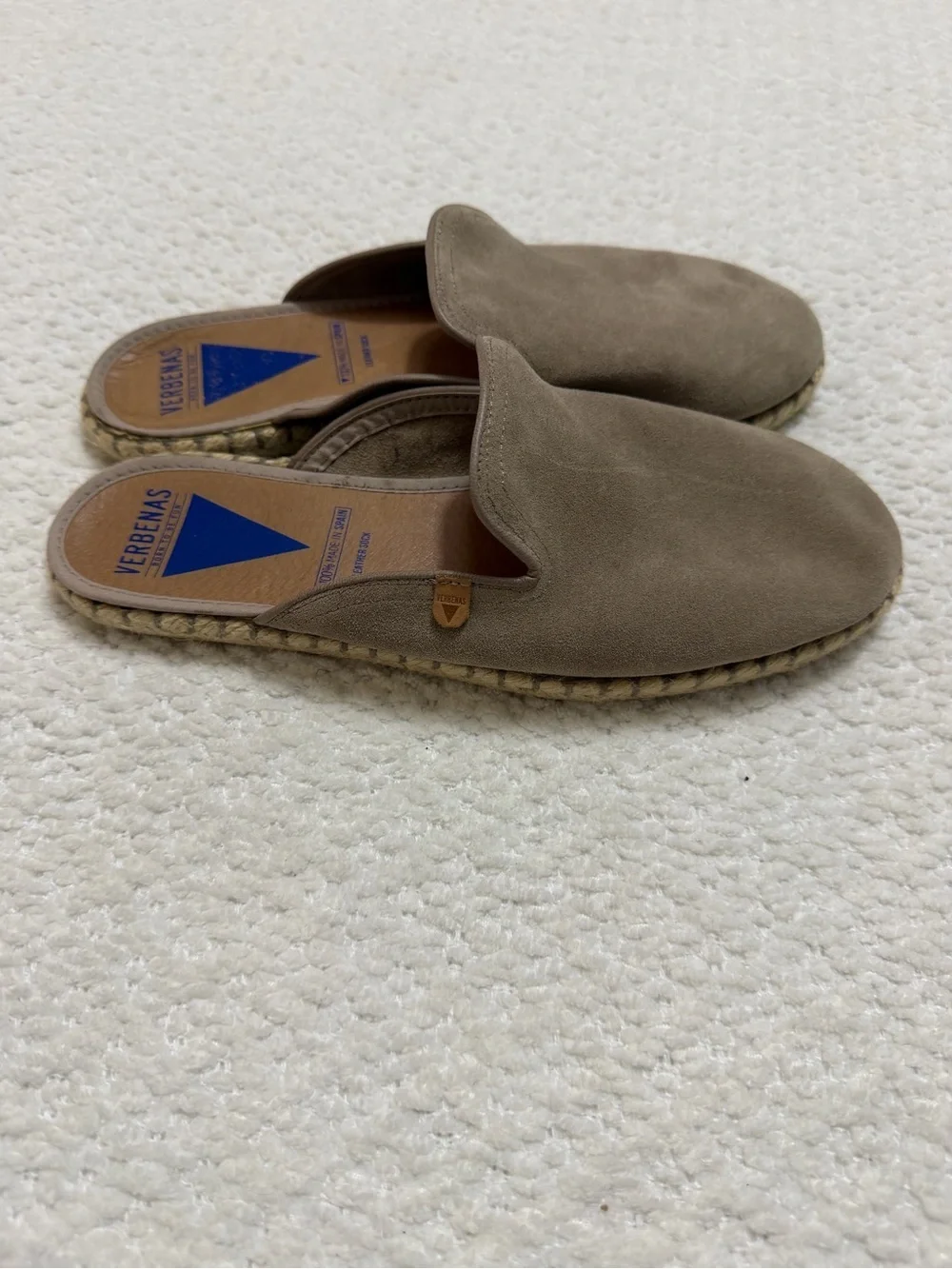 Verbenas Celia Espadrilles Taupe Suede Flats Women’s Size 41 EU 10-10.5 US